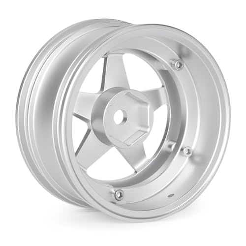 4pcs RC 1/10 Aluminum On Road Wheel Rims Hex 12mm Adjustable Offset for 1:10 RC On Road Drift Touring Street Car (Silver) - color: Silver