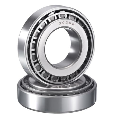 2 Pack 30206 Tapered Roller Bearing Cone and Cup Set | 30mm Bore 62mm OD 17.5mm Cup Width, Chrome Steel Wheel Bearings, ABEC-3 - size: 30206