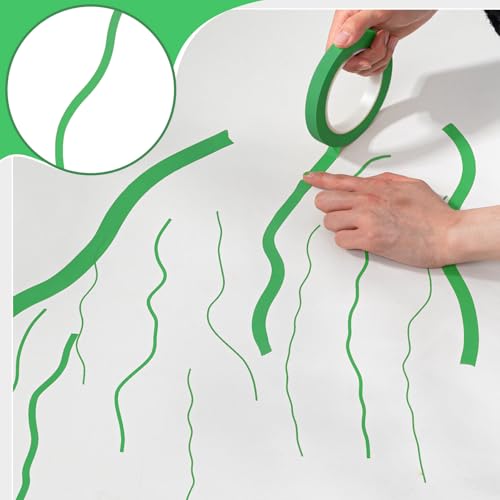 Xuniea 5 Rolls Fine Line Vinyl Tape, 1/16, 1/8, 1/4, 1/2, 3/4 Inch, Green | Masking Tape Automotive Car Auto Paint for Curves, High Temperature Vinyl Low Tack - color: Green, size: 1/16, 1/8,1/4, 1/2, 3/4 Inch