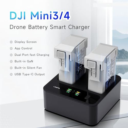 Smart Battery Charger for DJI Mini 4 Pro Mini 3/3 Pro Drone Batteries Two-Way Parallel Fast Charging Hub Accessories with Discharge Storage Display App Control - size: Mini 3/4 pro