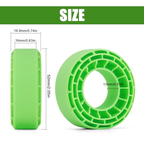 INJORA Silicone Rubber Inserts for 56-58mm*24mm 1.0" Tires (Small Green) - color: Green