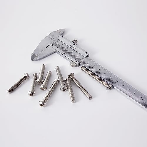 M6 x 60mm 65mm 70mm 75mm 80mm Button Head Socket Cap Screws Bolts, Stainless Steel 304, Metric Allen Hex Drive, Bright Finish, Fully Threaded, Assortment Kit 25PCS - size: Button M6x60-80mm