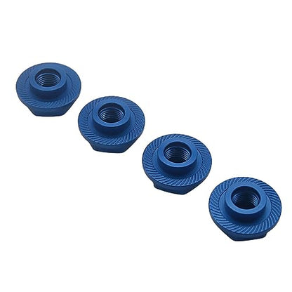 24mm CNC Metal Wheel Tire Adapter Front Rear Tyre Nut Cap 4pcs (Blue) | for 1/5 Scale TRAXXAS X-MAXX XMAXX 6S 8S Truck Rc Car Racing Toys Parts - color: Blue