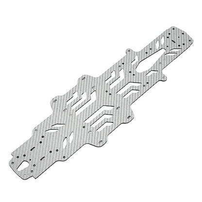 RC Drift Racing Chassis Plate, Carbon Fiber Aluminum Alloy RC Car Chassis Upgrade Parts, High Strength CNC Carbon Fiber for MST RMX2.0S RRX2.0S 1/10, Lightweight Two Layer Hollow D (Silver SSG) - color: Silver Ssg