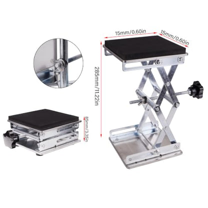 RC Car Work Stand, Adjustable Stainless Steel RC Repair Stand with Pre-Installed Anti-Slip Foam Pad, Metal Lift Platform for 1/10 1/12 1/14 1/16 1/18 Scale RC Cars (Large (150 mm / 5.9 in))