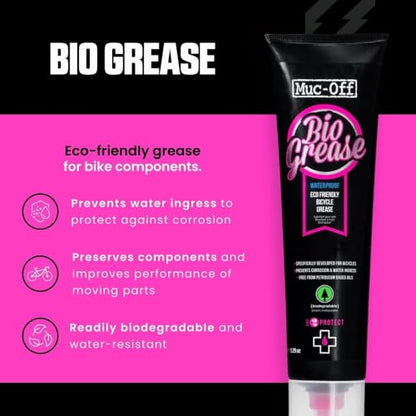 Muc-Off Bio Grease, 150g - Biodegradable Bike Grease for Pedals, Bearings and Components - Water-Resistant Bike Assembly Grease - size: 150g (Pack of 1)