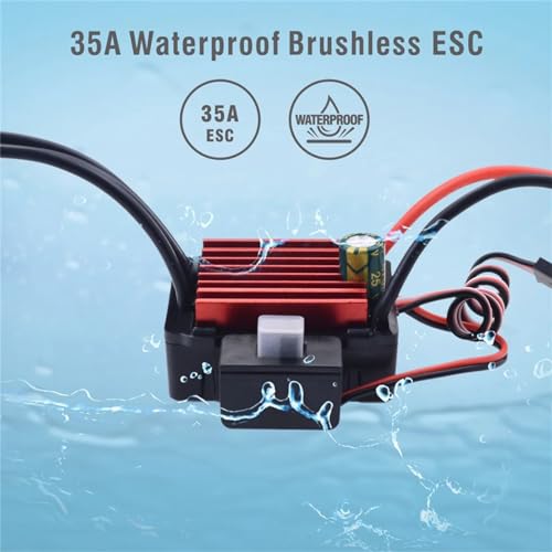 2-3S 35A Waterpoof Brushless ESC Speed Controller BEC 5V 2A for T Plug for 1/14 1/16 RC Car - color: 35a T Plug