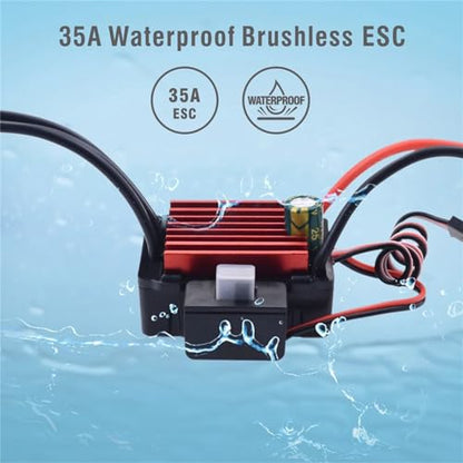 2-3S 35A Waterpoof Brushless ESC Speed Controller BEC 5V 2A for XT60 Plug for 1/14 1/16 RC Car - color: 35a Xt60 Plug