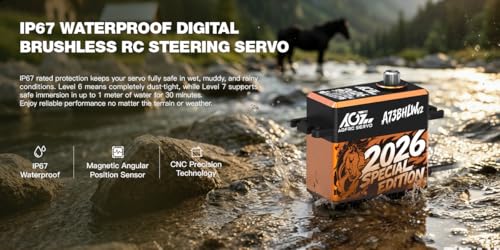 AGFRC 40KG High-Torque RC Servo Motor - Year for the Horse, Waterproof Brushless Digital Standard Servo for 1/10 RC Cars (A73BHLW V2 2026 Special Edition) - style: A73BHLW V2 2026 Special Edition
