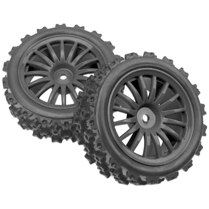 4Pack Vgoohobby OD2.83in 1/10 On Road Rubber Tires w/Nylon Wheel Rims 12mm Hex Compatible with HSP HPI Redcat Tamiya Traxxas 1/10 RC On Road Racing Touring Car (Black) - color: Black