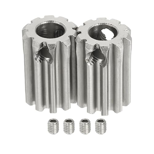 uxcell 2Pcs 1 Mod 10T Spur Gear 6mm Bore, 304 Stainless Steel Pinion Gear, 20°Pressure Angle, for Spur Rack and RC Model Car or Motor DIY - size: 1 Mod 10T, 6mm