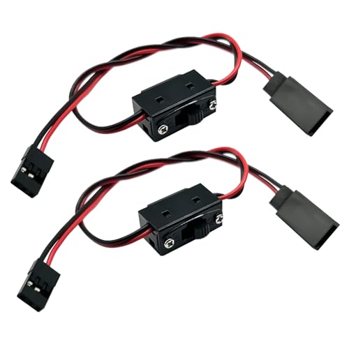 2Set On/Off Power Switch Battery Receiver & 4 Cell AA Battery Container Case Holder Pack Box with JR Plug Compatible with HSP Redcat Axial Traxxas 1/8 1/10 1/16 RC Power Car Crawler Truck