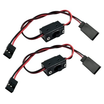 2Set On/Off Power Switch Battery Receiver & 4 Cell AA Battery Container Case Holder Pack Box with JR Plug Compatible with HSP Redcat Axial Traxxas 1/8 1/10 1/16 RC Power Car Crawler Truck