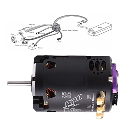 Dilwe Brushless Motor, 540 V3 10.5T Sensored Brushless Motor,RC Car Motor for 1/10 1/12 RC Off Road Drift Car, Brushless RC Motor RC Accessories