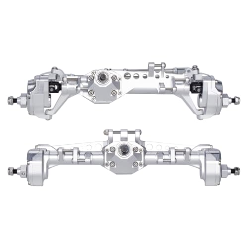 Vanquish F10 Portal Axles, 1/10 RC Aluminum CNC Complete F10 Front & Rear Axles with CNC Machined High Strength Steel Gears for 1/10 RC Crawler Vanquish VS4-10 Axial SCX10 II Upgrades (Silver) - color: Silver