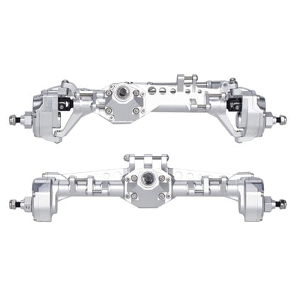 Vanquish F10 Portal Axles, 1/10 RC Aluminum CNC Complete F10 Front & Rear Axles with CNC Machined High Strength Steel Gears for 1/10 RC Crawler Vanquish VS4-10 Axial SCX10 II Upgrades (Silver) - color: Silver