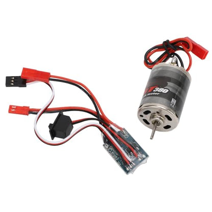 GOTOTOP RC Brushed Motor ESC, Stainless Steel 380 Motor with 30A Brush ESC Combo, 38T 19000RPM 7.2V Forward Reverse Brake, for 1 16 1 18 RC Car Boat
