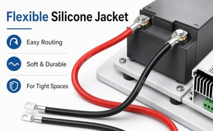 TUOFENG 8 AWG Silicone Wire - Flexible High Temp, Red/Black 10ft - size: 8 AWG 2 colors wire 5ft