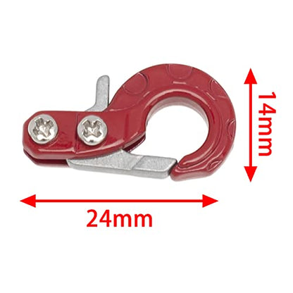 RC Crawler Winch Hooks, Metal Trailer Tow Hook for 1/10 RC Car SCX10 Tamiya CC01 D90 D110 TF2 TRX4 Accessories (Red) - color: Red