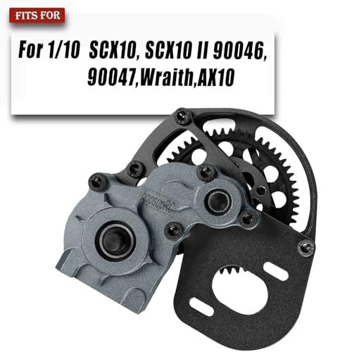 Aluminum Transmission Gearbox Upgrades Part for 1/10 SCX10, SCX10 II 90046,90047,Wraith,AX10 RC Crawler Truck,Center Transmission Gearbox Hops up,Black with Titanium - color: Black With Titanium(for 1/10 Axial)