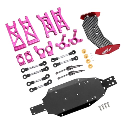 RC Suspension Arm Kit for Losi Micro-B RC 2WD Buggy RTR RC Aluminum Alloy Front Rear Swing Arms Steering Cups C-Seats CVD Shaft Connecting Rods (Pink Suspension Arm Set 10 Pcs) - color: Pink Suspension Arm Set 10 Pcs