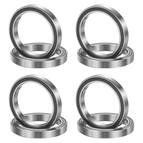 uxcell 8Pcs 6808 2RS 40mmx52mmx7mm Deep Groove Ball Bearings, Double Rubber Shielded Bearing Steel ABEC5 High Performance for Industrial Machinery Precision Transmission, Black - size: 6808 2RS 40mmx52mmx7mm