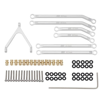 DKKY CNC Aluminum High Clearance for 1/24 RC Crawler LWB 133.5mm Axial SCX24 AXI90081 Deadbolt AXI00004 B17 Upgrades (Silver) - color: Silver
