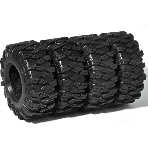 1.3 Tires for SCX24 & TRX4M 63.2 26.7mm RC Crawler Tires Upgrades with Foam Inserts Compatible with Traxxas Axial 1/18 1/24 Scale RC Cars Aggressive Mud Terrain Kraken Claw Design - size: 1.3-66mm-zst