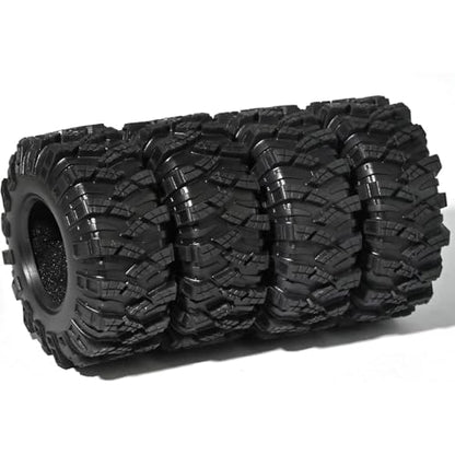 1.3 Tires for SCX24 & TRX4M 63.2 26.7mm RC Crawler Tires Upgrades with Foam Inserts Compatible with Traxxas Axial 1/18 1/24 Scale RC Cars Aggressive Mud Terrain Kraken Claw Design - size: 1.3-66mm-zst