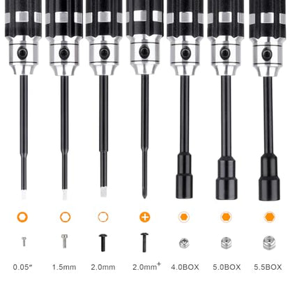 Multi-Size RC Screwdrivers Set Hex Nut Phillips Driver RC Tools for Axial SCX24 Traxxas TRX4M Losi Mini-T 2.0 Wltoys Tamiya HSP HPI 1/24 1/18 RC Crawler Truck Buggy Models