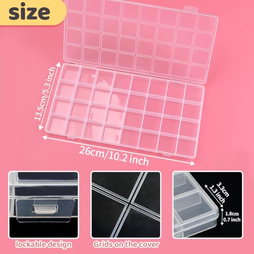 IOOLEEM Bead Organizer Box, 32 Grids Plastic Organizer Container Storage | Clear Dividers for bead arts and crafts for beading & jewelry storage & small items arts and crafts. - size: 32 Grids (1 pack)