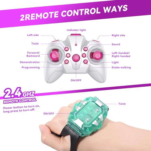 Nicella Gesture Sensing RC Stunt Car, Remote Control Car 360° Rotating 4WD 2.4Ghz RC Cars Transform Hand Controlled Toys with Light & Music, Best Gifts for Girls Age 6-7 8-12 - color: Pink