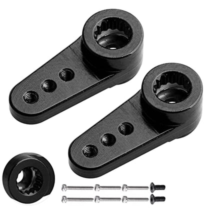 Steering Servo Horn Aluminum Servo Arm for EMAX ES08MA II Servo (Black) - color: Black
