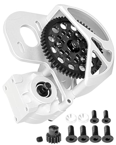 Aluminum Transmission Gearbox Upgrades Part for 1/10 SCX10, SCX10 II 90046,90047,Wraith,AX10 RC Crawler Truck,Center Transmission Gearbox Hops up,Silver - color: Silver(for 1/10 Axial)