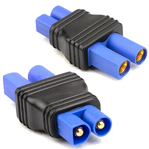 2 Pcs Ec3 Male Plug to Ec5 Female Connector Plug Adapter | for RC Lipo Battery Ec3 Plug to Ec5 Connection(2 Pack Ec3-Ec5) - style: EC3 male - EC5 female