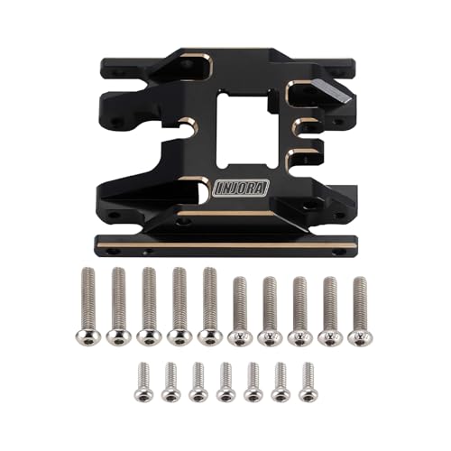 INJORA 53g Black Coating Brass Skid Plate Transmission Mount for TRX4M - color: Black Brass
