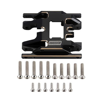INJORA 53g Black Coating Brass Skid Plate Transmission Mount for TRX4M - color: Black Brass