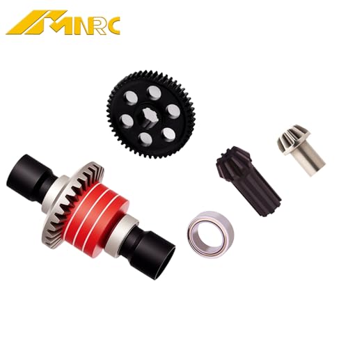 Alum Spur Gear Differential Diff Input Gear Kit for 1/16 H16BM H16PL H16DR 16208 H16207 16209 16210 1/14 H14BM 14301 14302 RC Car Upgrades Part Red - color: Red
