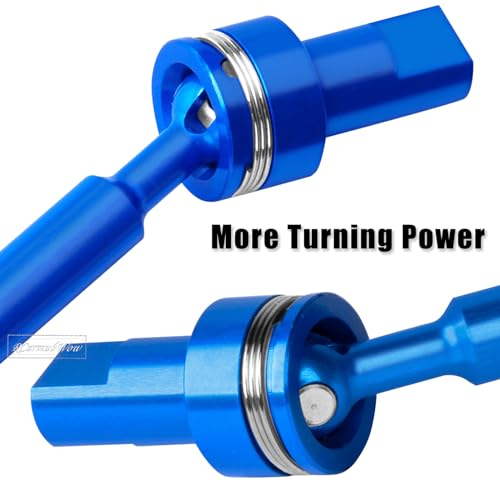 RC Driveshafts Axles Upgrades Part for 1/18 LaTrax Teton,LaTrax Desert Prerunner,7075 Aluminum Front Rear Drive Shafts CVD w/6061 Hex Hops Up,4PCS,Replace #7650,Navy Blue - color: Navy Blue(4pcs)