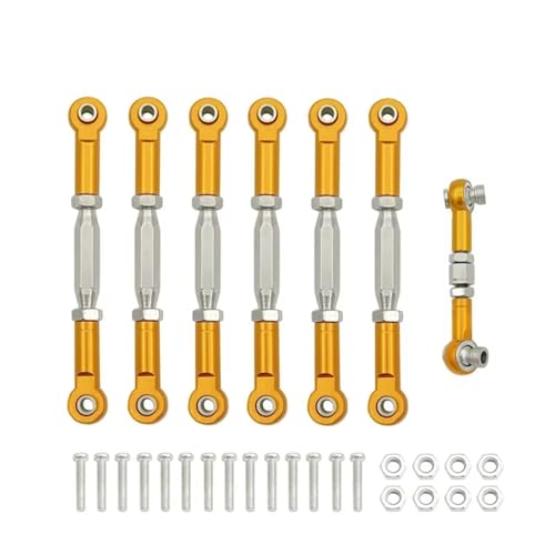 For Traxxas For Slash 4X4/2WD 1/10 1 Set Aluminum Turnbuckle Camber Link End Adjustable Kit RC Car Upgrade Parts Models(Gold) - color: Gold