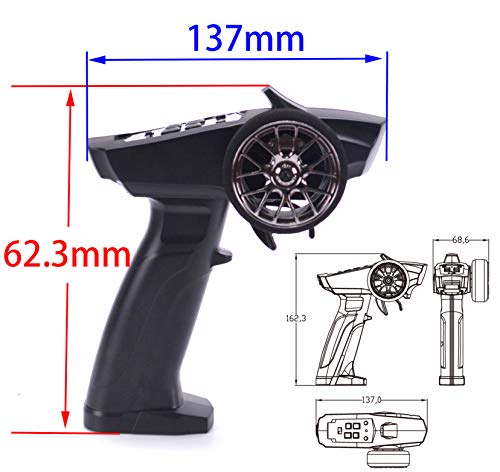 Turbo Racing 91803G-VT RC 2.4GHz 3CH Radio Transmitter Remote Controller with Receiver for RC Car Boat