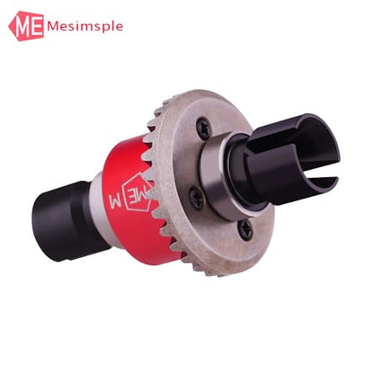 2PCS Alum H16BM Front Rear Differential Diff Gear for 1/16 H16BM H16207 16208 16209 16210 H16 1/14 14301 14302 14209 14210 H14BM Series Upgrades Part Red - color: Red