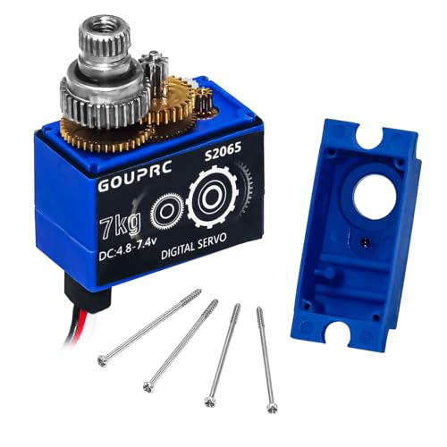 GOUPRC 7KG RC Digital Micro Servo Metal Gear Servo with Servo Hron for TRX4 TRX6 SCX10 III 1/10 RC Crawler Car Upgrade Parts (Black 1 PC)