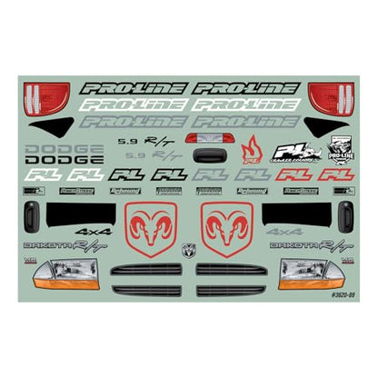 Pro-Line Racing 1997 Dodge Dakota Clear Body for 12.3” 313mm Wheelbase Scale Crawlers PRO362000
