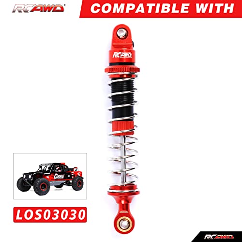 RCAWD Aluminum Shock Absorbers with Spare Springs Front Rear 6pcs for Losi 1/10 Baja Rey Hammer Rey U4 Upgrade Parts (Red) - color: red