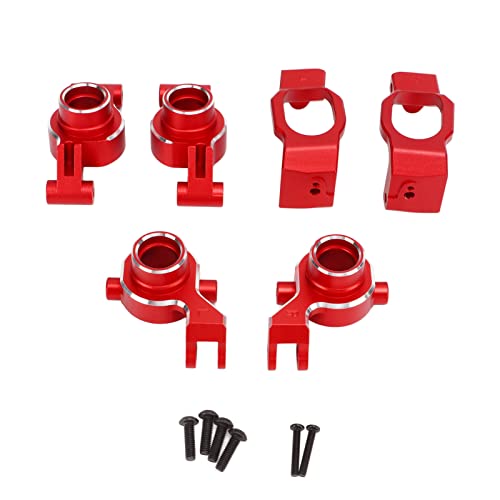 RC Rear Axle Seats, Durable Minimizes Backlash Friction Aluminum Alloy C Hub Set for 1/10 Scale RC Trucks Off-Road Racing Hobbyists - color: Red