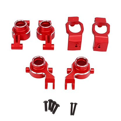 RC Rear Axle Seats, Durable Minimizes Backlash Friction Aluminum Alloy C Hub Set for 1/10 Scale RC Trucks Off-Road Racing Hobbyists - color: Red