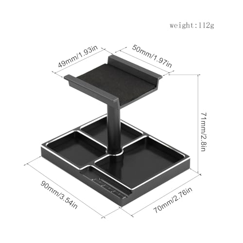 kingsea RC Car Work Stand 360° Rotation Body Mounts RC Repair Tool Set Aluminum Alloy RC Work Stand for 1/18 1/24 RC Car Truck Buggy (Black) - color: Black