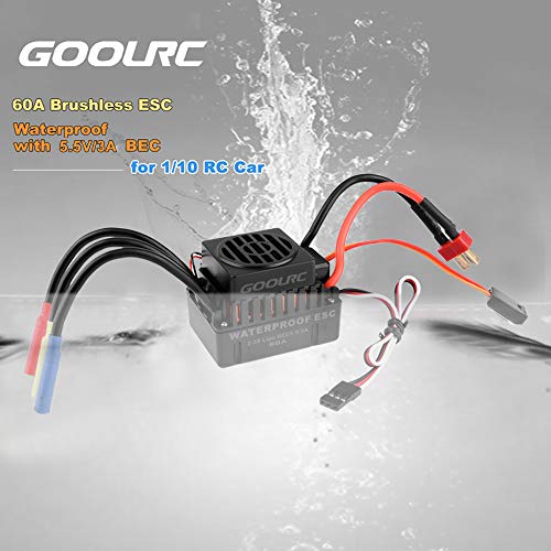GoolRC Waterproof 3660 3800KV Brushless Motor with 60A ESC Combo Set for 1/10 RC Car Truck Waterproof Motor