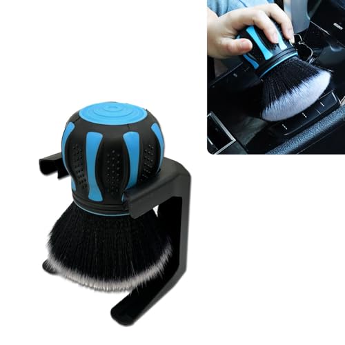 Car Interior Brush, Soft Bristles with Storage Rack, Car Beauty Tools, Car Detailing Brush Kit, Suitable for Most Cars (Blue) - color: Blue